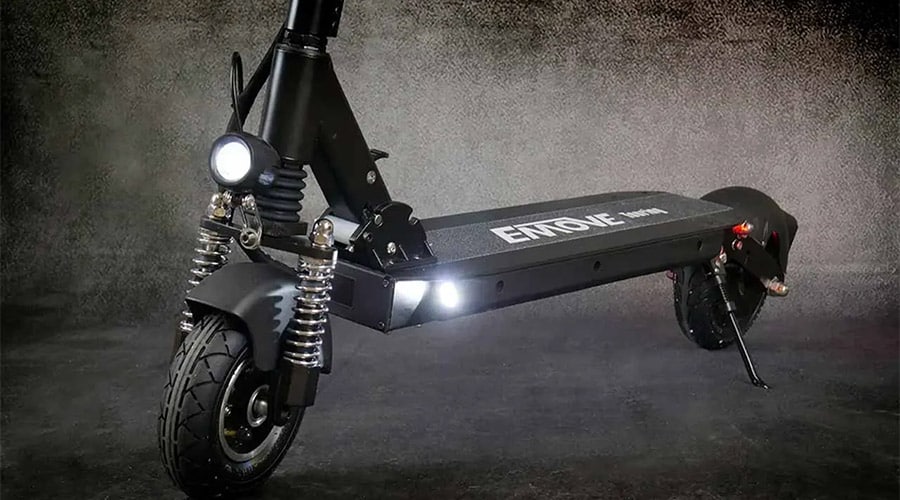 EMOVE Touring Portable and Foldable Electric Scooter: Headlights and Deck Lights