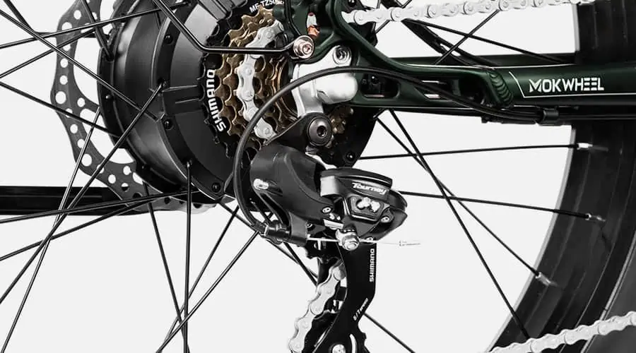 Mokwheel Upland Plus Electric Fat Bike: Shimano 7 - Derailleur