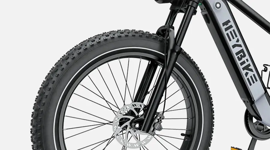 Brawn All-Terrain Electric Bike: Tire and Suspension